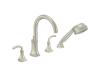 Moen Icon T964BN Brushed Nickel Roman Tub Faucet Trim Kit with Hand Shower & Lever Handles