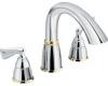 Moen Asceri T970CP Chrome/Polished Brass Roman Tub Faucet Trim Kit with Lever Handles