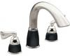Moen Asceri T970NLBL Nickel/Matte Black Roman Tub Faucet Trim Kit with Lever Handles