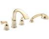 Moen Asceri T985CGPC Classic Gold/Pebbled Cream Roman Tub Faucet Trim Kit with Hand Shower & Lever Handles