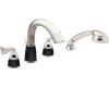 Moen Asceri T985NLBL Nickel/Matte Black Roman Tub Faucet Trim Kit with Hand Shower & Lever Handles