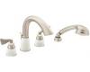 Moen Asceri T985STV Satine/Ivory Roman Tub Faucet Trim Kit with Hand Shower & Lever Handles