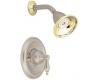Moen Castleby TL2377ST Satine/Polished Brass Posi-Temp Shower Trim Kit with Lever Handle