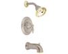 Moen Castleby TL2378ST Satine/Polished Brass Posi-Temp Tub & Shower Trim Kit with Lever Handle