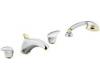 Moen Villeta TL942CP Chrome/Polished Brass Roman Tub Faucet Trim Kit with Hand Shower & Lever Handles