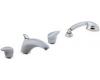 Moen Villeta TL942PM Platinum/Chrome Roman Tub Faucet Trim Kit with Hand Shower & Lever Handles