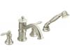Moen TS213BN Waterhill Brushed Nickel Roman Tub Faucet with Hand Shower & Lever Handles
