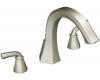 Moen TS243BN Felicity Brushed Nickel Roman Tub Faucet with Lever Handles