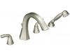 Moen TS244BN Felicity Brushed Nickel Roman Tub Faucet with Hand Shower & Lever Handles