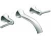 Moen TS41706 Fina Chrome Two-Handle Low Arc Wall Mount Bathroom Faucet