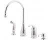 Price Pfister Treviso 26-4DCC Polished Chrome Lever Handle Kitchen Faucet with Side Spray and Soap Dispenser