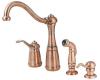 Price Pfister Marielle 26-4NRR Antique Copper Single Handle Kitchen Faucet with Side Spray & Soap Dispenser