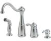 Price Pfister Marielle 26-4NSS Stainless Steel Single Handle Kitchen Faucet with Side Spray & Soap Dispenser
