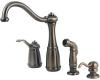 Price Pfister Marielle 26-4NZZ Oil Rubbed Bronze Single Handle Kitchen Faucet with Side Spray & Soap Dispens