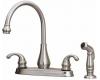 Price Pfister Treviso 36-4DSS Stainless Steel Two Handle Kitchen Faucet with Soap Dispenser