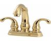 Price Pfister Treviso 48-DP00 Polished Brass 4" Centerset Bath Faucet with Pop-Up