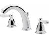 Price Pfister Carmel 49-J0XC_HHL-JLPC Polished Chrome/White Porcelain 8-15" Wideset Bath Faucet with Pop-Up