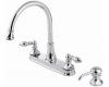 Price Pfister Catalina 536-EPBC Polished Chrome Two Handle Pull-Out Kitchen Faucet with Soap Dispenser