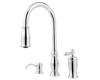 Pfister GT526-TMY Hanover Tuscan Bronze Single Handle Pull-Out Kitchen Faucet with Spray & Soap Dispenser