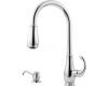 Pfister GT529-DCC Treviso Chrome Single Handle Pull-Out Kitchen Faucet with Spray & Soap Dispenser