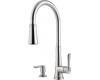 Pfister GT529-MDS Mystique Stainless Steel Single Handle Pull-Out Kitchen Faucet with Spray & Soap Dispenser