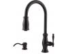 Pfister GT529-TMY Hanover Tuscan Bronze Single Handle Pull-Out Kitchen Faucet with Spray & Soap Dispenser