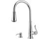 Pfister GT529-YPC Ashfield Chrome Single Handle Pull-Out Kitchen Faucet with Spray & Soap Dispenser