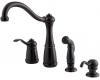 Pfister GT26-4NYY Marielle Tuscan Bronze Single Handle Kitchen Faucet with Side Spray & Soap Dispenser
