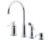 Pfister GT26-4YPC Ashfield Chrome Single Handle Kitchen Faucet with Side Spray & Soap Dispenser