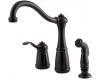 Pfister T26-3NYY Marielle Tuscan Bronze Single Handle Kitchen Faucet with Spray
