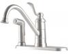 Pfister T34-3PS0 Portland Stainless Steel Single Handle Kitchen Faucet with Spray