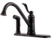 Pfister T34-3PY0 Portland Tuscan Bronze Single Handle Kitchen Faucet with Spray