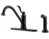 Pfister T34-4PY0 Portland Tuscan Bronze Single Handle Kitchen Faucet with Spray