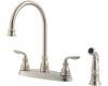 Pfister GT36-4CBS Avalon Stainless Steel Two Handle Kitchen Faucet with Spray