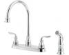Pfister T36-4CBC Avalon Chrome Two Handle Kitchen Faucet with Spray