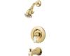 Price Pfister Carmel R89-80XP_SGL-JLPP Polished Brass/White Porcelain Tub & Shower Trim Kit with Handle