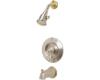 Price Pfister Georgetown R89-8PXK-SGL-BPMK Satin Nickel/Brass Tub & Shower Trim Kit with Handle