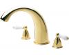 Price Pfister Carmel RT6-J0XP_HHL-JLPP Polished Brass/White Porcelain Roman Tub Spout Trim Kit with Handles