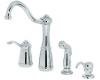 Pfister T26-4NCC Marielle Polished Chrome Single Handle Kitchen Faucet with Side Spray & Soap Dispenser