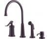 Pfister T26-4YPY Ashfield Tuscan Bronze Single Handle Kitchen Faucet with Side Spray & Soap Dispenser