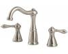 Pfister T49-M0BK Marielle Satin Nickel 8-15" Widespread Bath Faucet with Pop-Up & Lever Handles