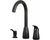 Price Pfister Contempra T526-5BK Black Lever Handle Pull-Out Kitchen Faucet with Soap Dispenser