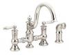 ShowHouse by Moen Waterhill S713NL Brushed Nickel Two Lever Kitchen Bridge Faucet with Side Spray