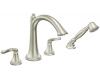 ShowHouse by Moen Savvy TS294BN Brushed Nickel Roman Tub Faucet with Hand Shower & Lever Handles