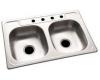 Sterling 14633-4 Middleton Stainless Steel Self-Rimming Double-Basin Kitchen Sink with Four-hole Faucet Punching