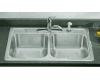 Sterling 14707-4 Middleton Stainless Steel Self-Rimming Double-Basin Kitchen Sink with Four-hole Faucet Punching