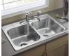 Sterling F14707-3 Middleton Stainless Steel Self-Rimming Double-Basin Kitchen Sink with Three-hole Faucet Punching