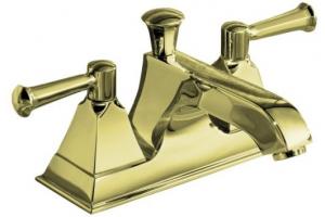 Kohler Memoirs Stately K-452-4S-AF French Gold 4\" Centerset Bath Faucet with Stately Lever Handles