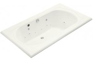 Kohler Memoirs K-1418-AH-S2 White Satin 6\' Whirlpool Bath Tub with Spa Experience